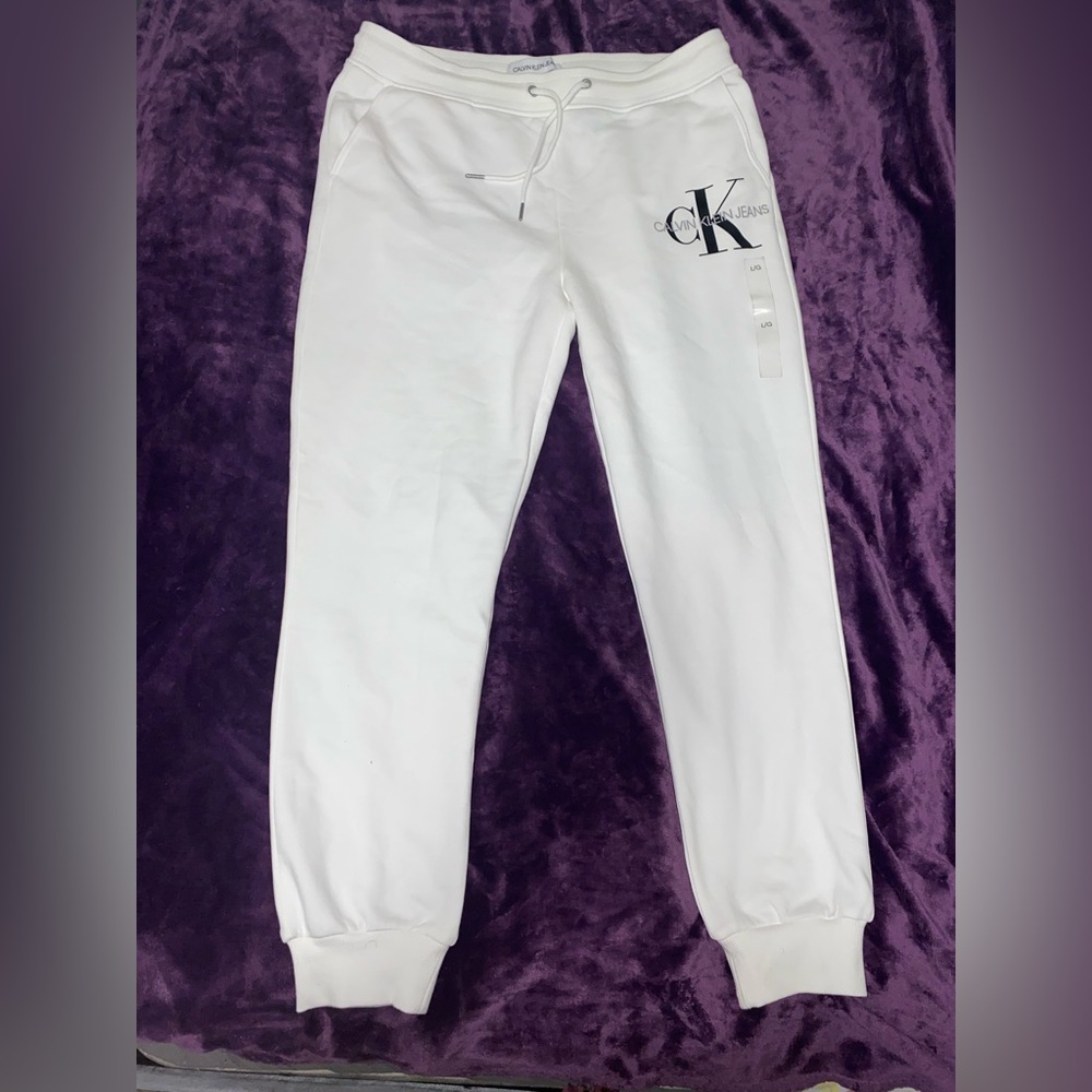 White Calvin Klein joggers